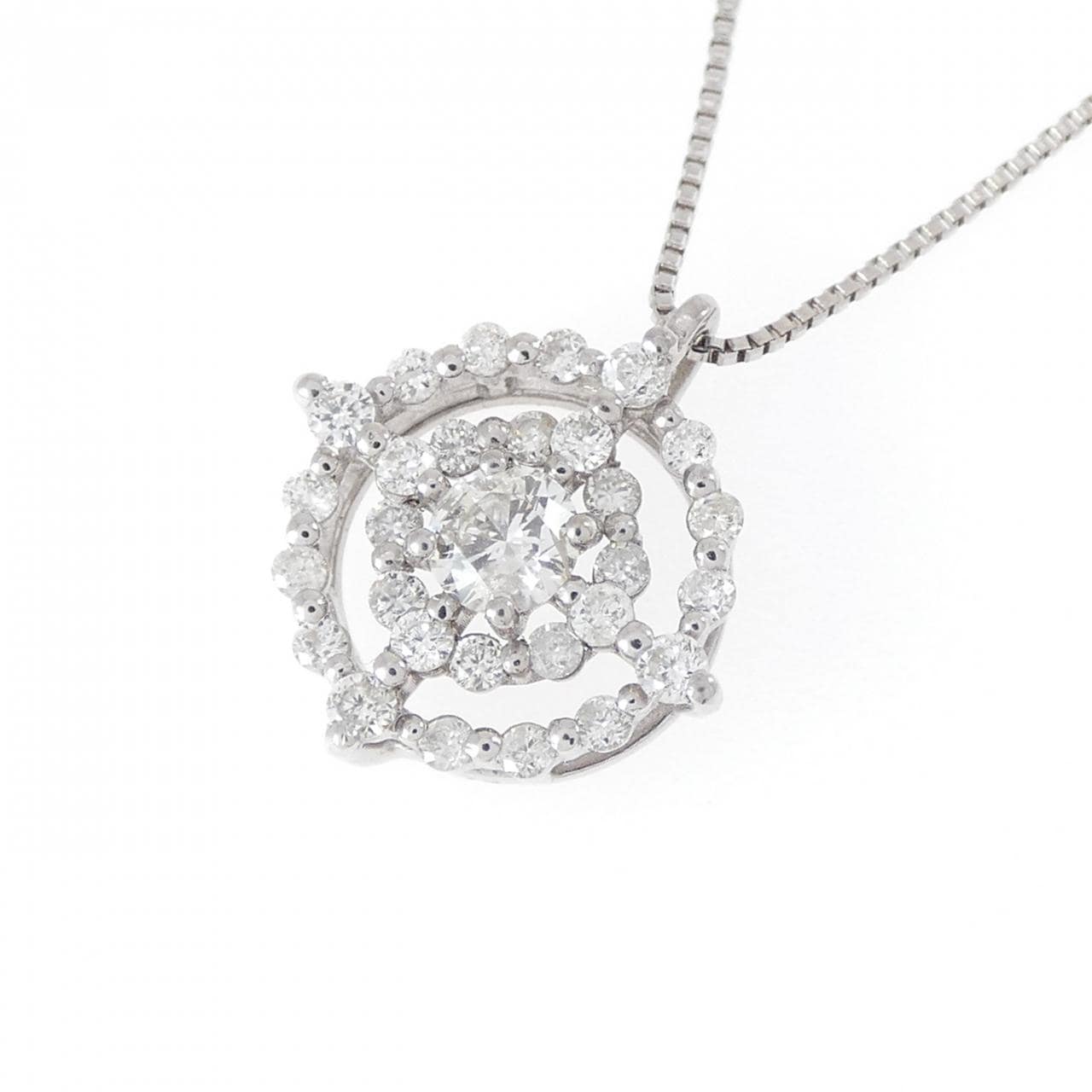 K18WG ダイヤモンド ネックレス 0.35CT