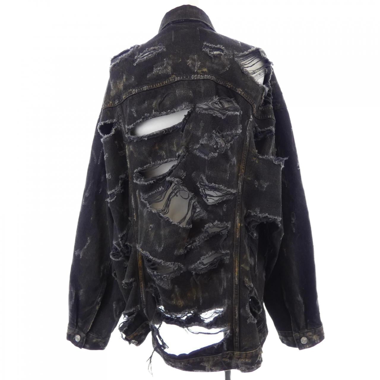 バレンシアガ BALENCIAGA スーパーデストロイオーバーサイズデニムジャケット 748022 TBP47 UNISEX デニムジャケット