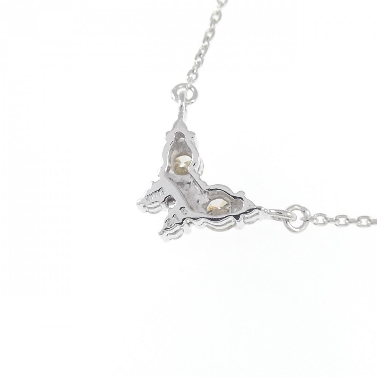 K10WG Butterfly Diamond Necklace 0.18CT