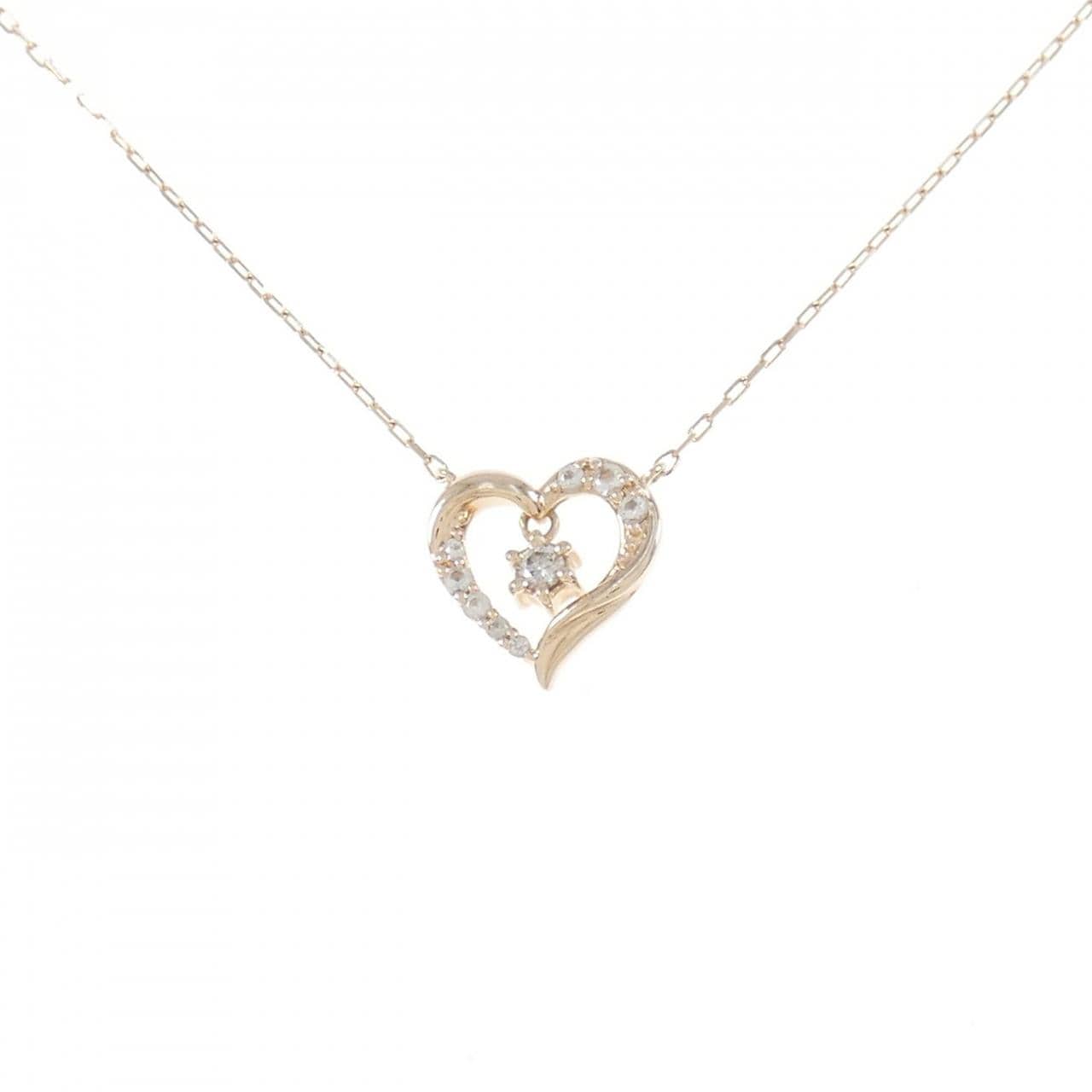 4゜C heart white Topaz necklace