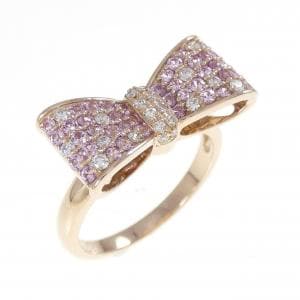 K18PG リボン サファイヤ リング 0.47CT