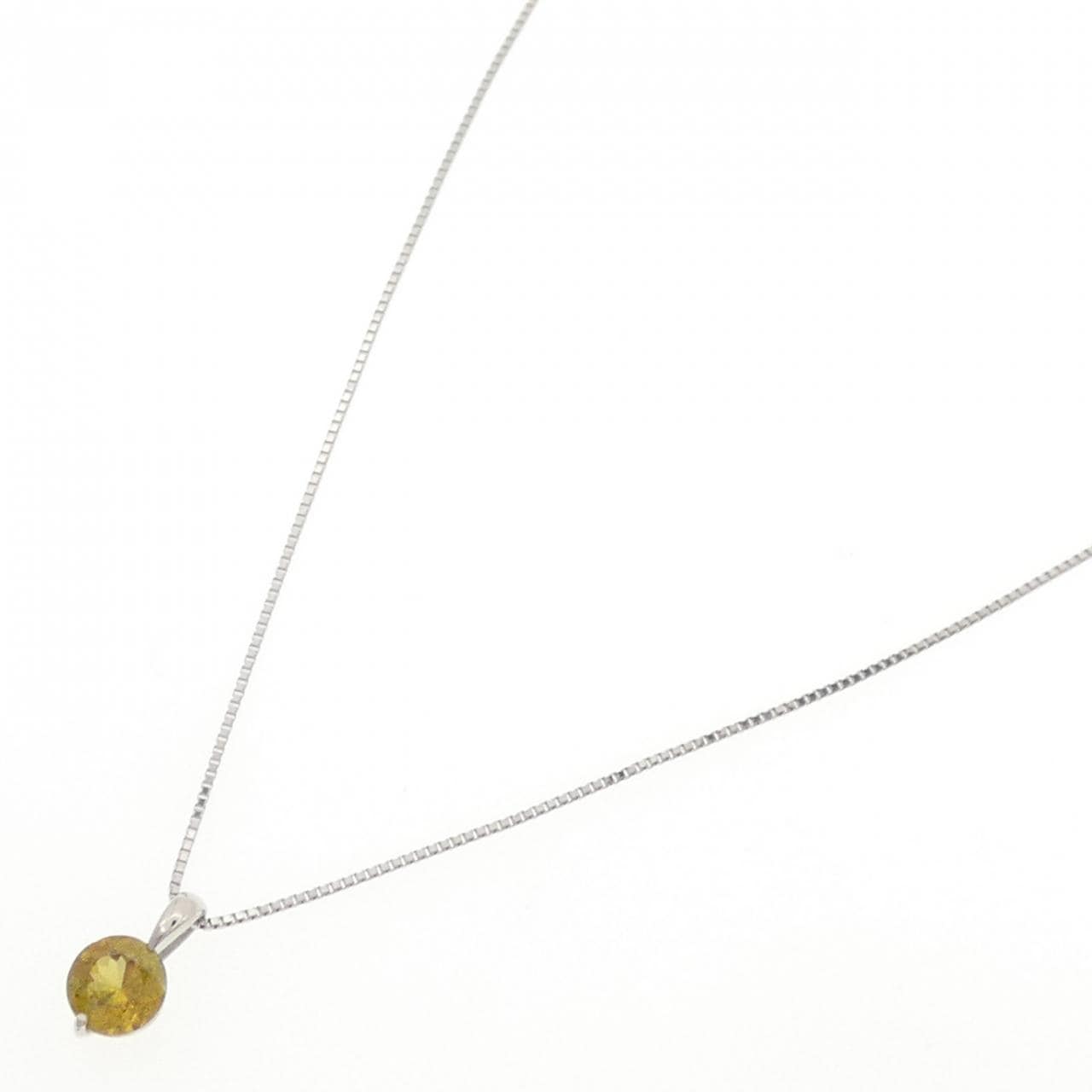 純PT/PT850 スフェーン ネックレス 0.70CT