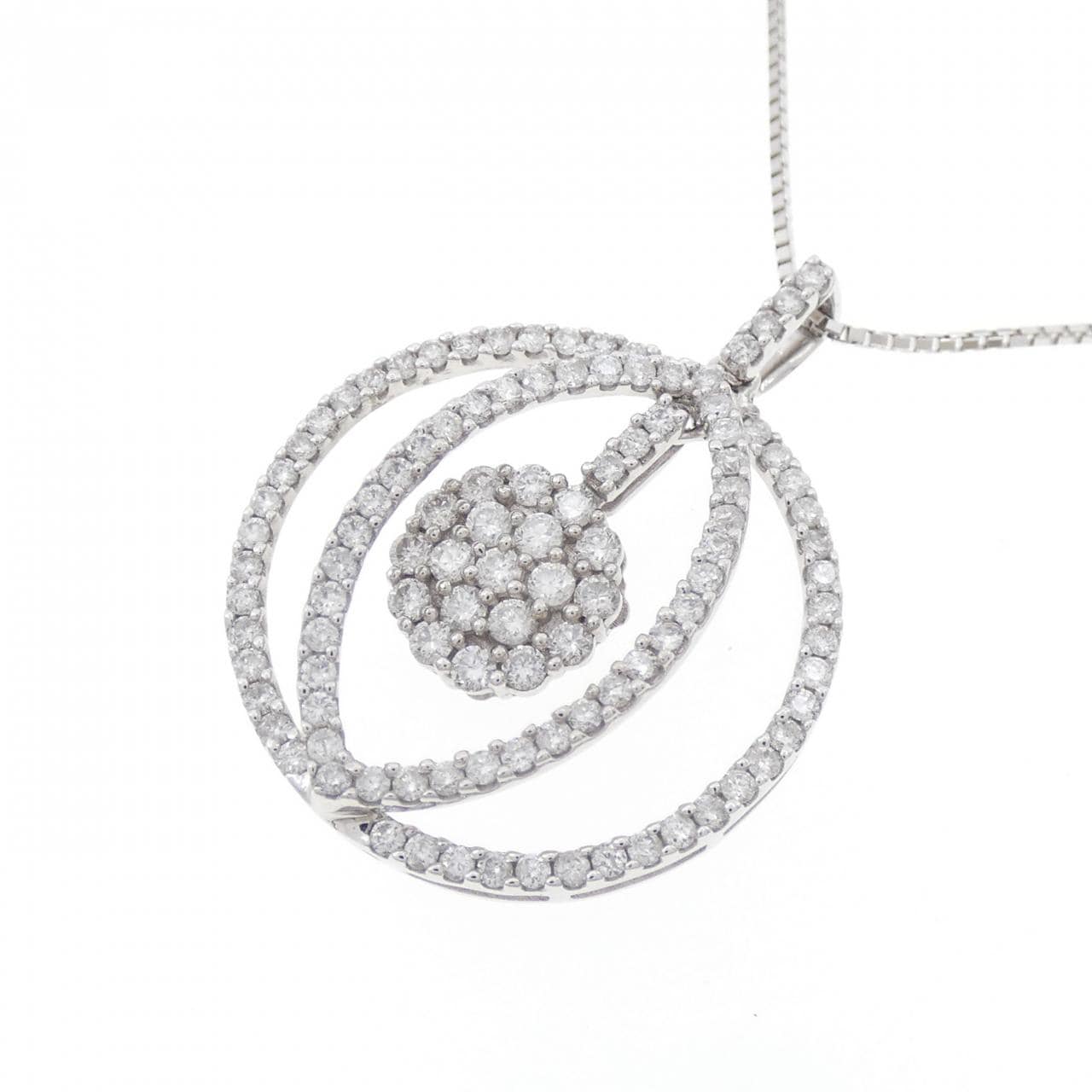 K18WG ダイヤモンド ネックレス 1.00CT
