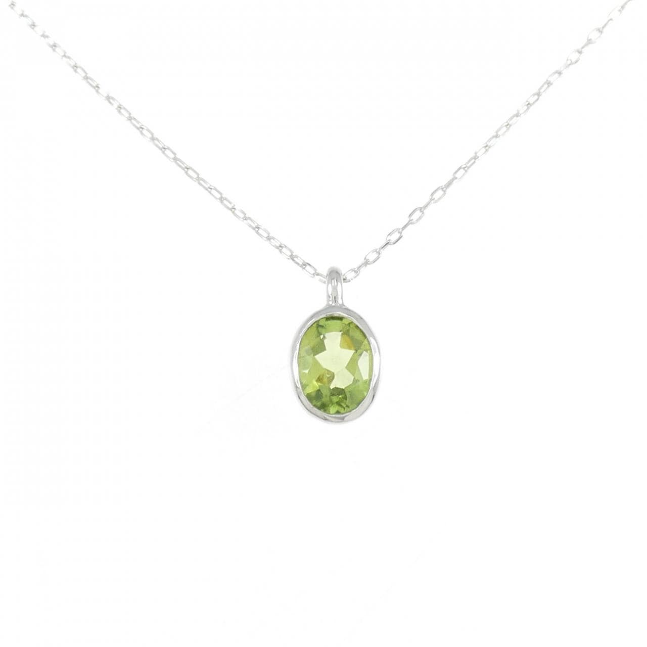 K18WG ペリドット ネックレス 1.20CT