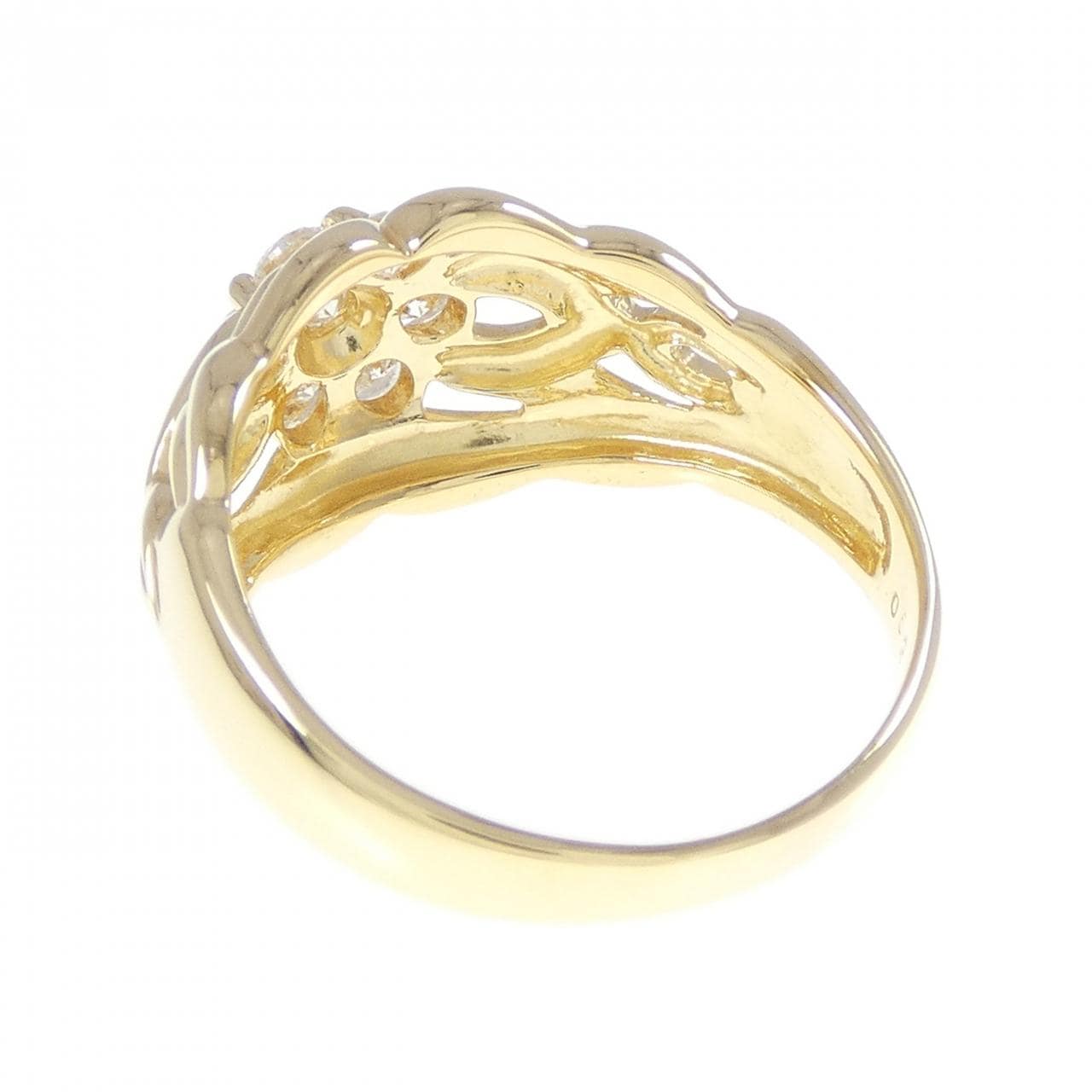 K18YG フラワー ダイヤモンド リング 0.52CT