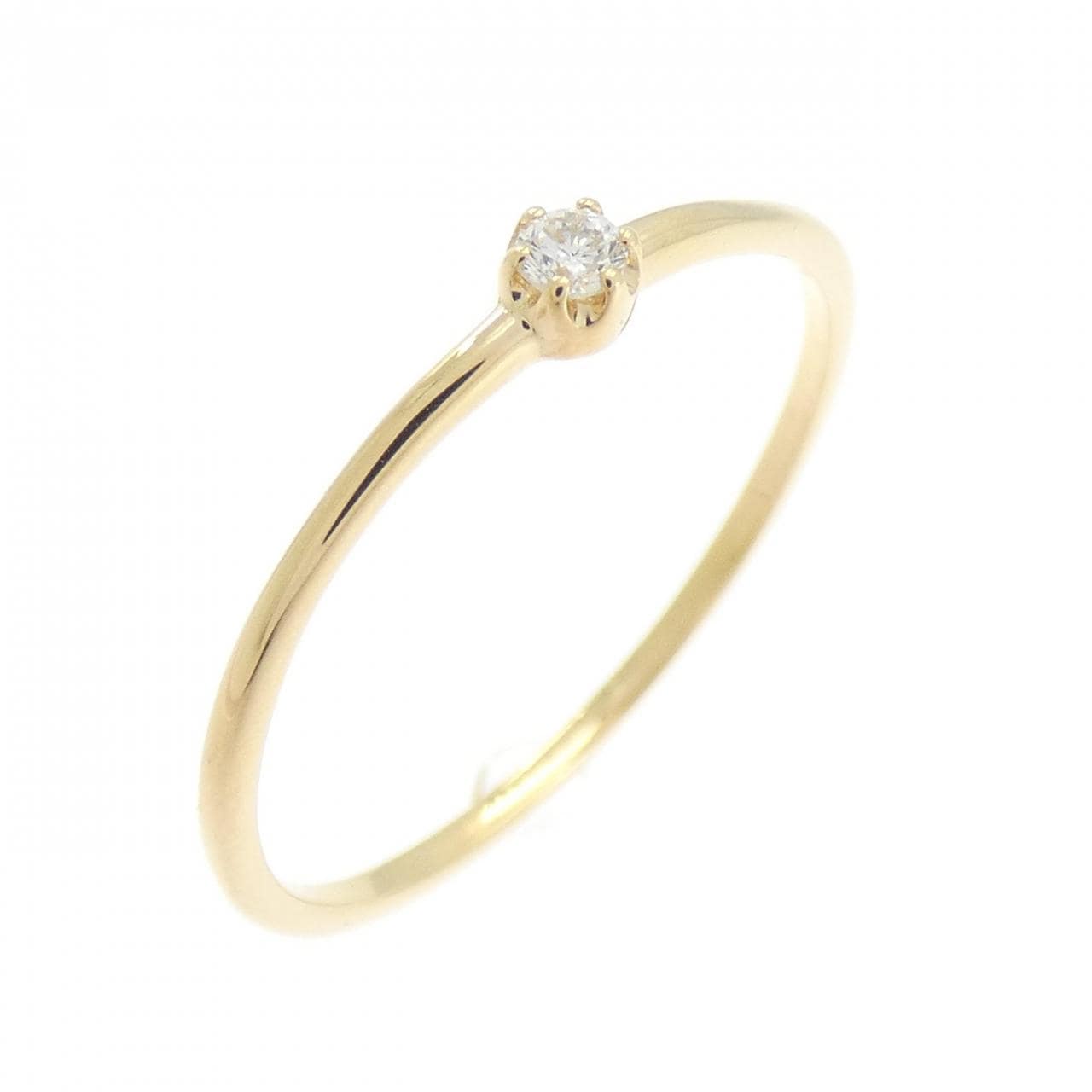 【リメイク】K18YG ソリティア ダイヤモンド リング 0.03CT