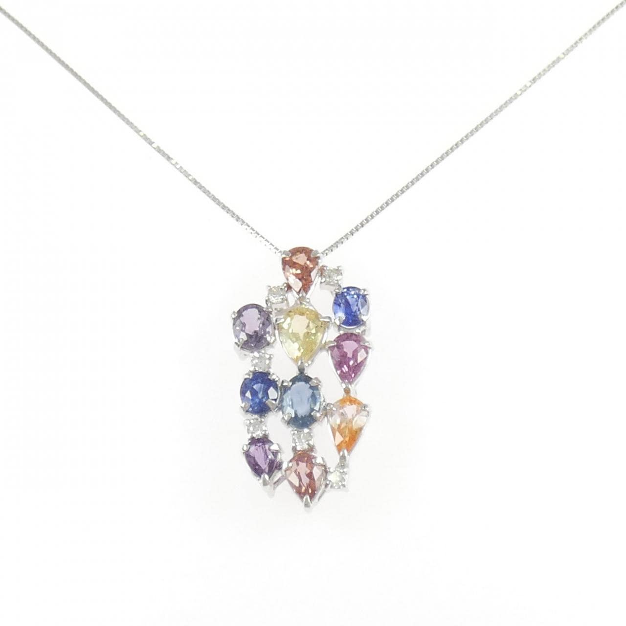 K18WG サファイヤ ネックレス 5.32CT