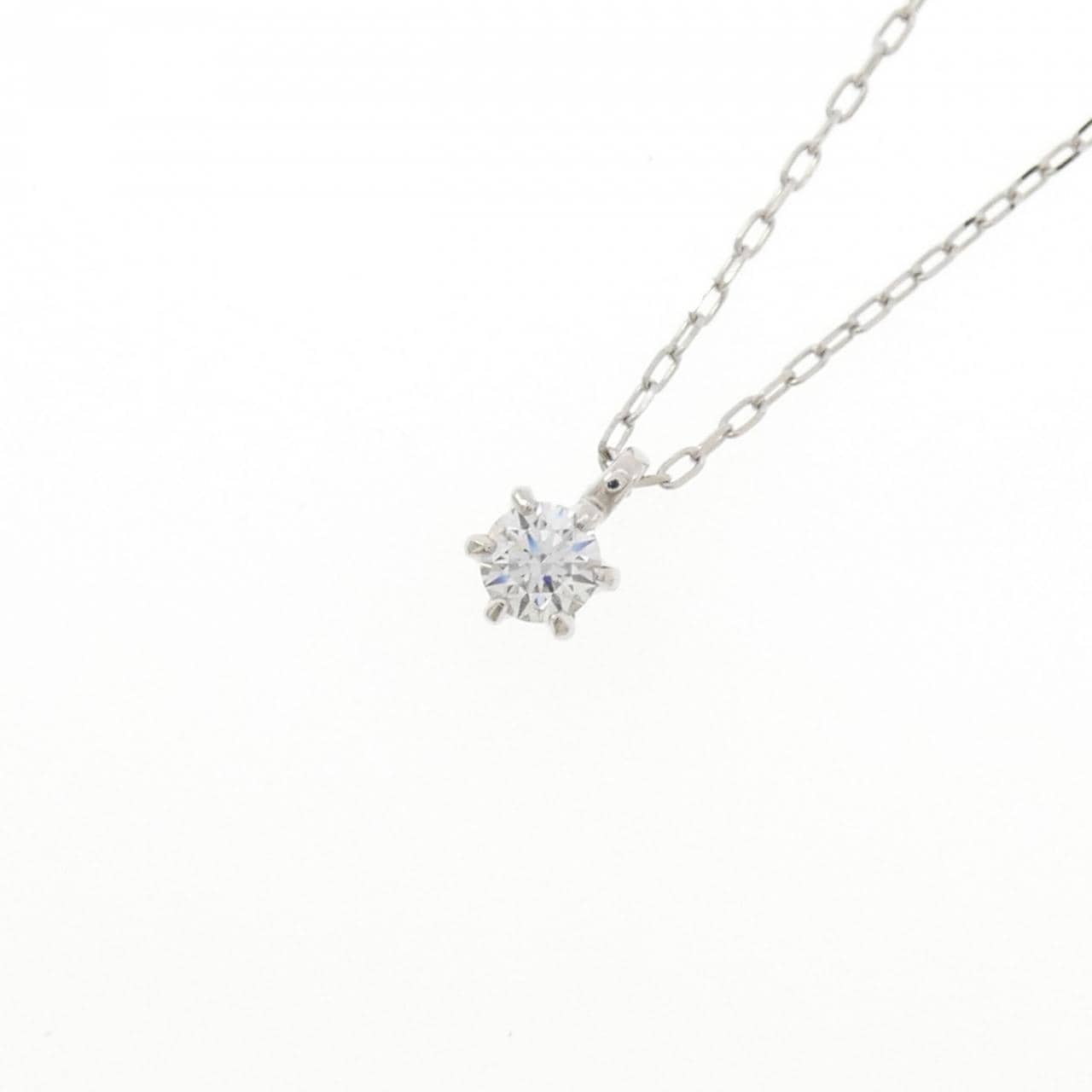 PT900/PT850 ソリティア ダイヤモンド ネックレス 0.221CT