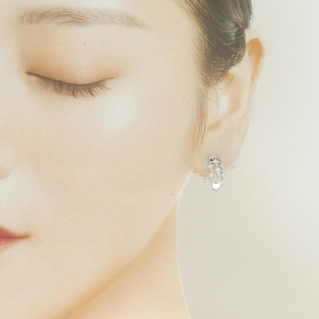 K14WG ダイヤモンド ピアス 0.26CT