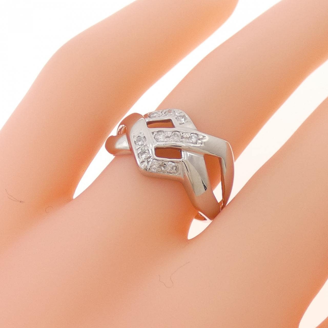 PT850钻石戒指，0.13克拉