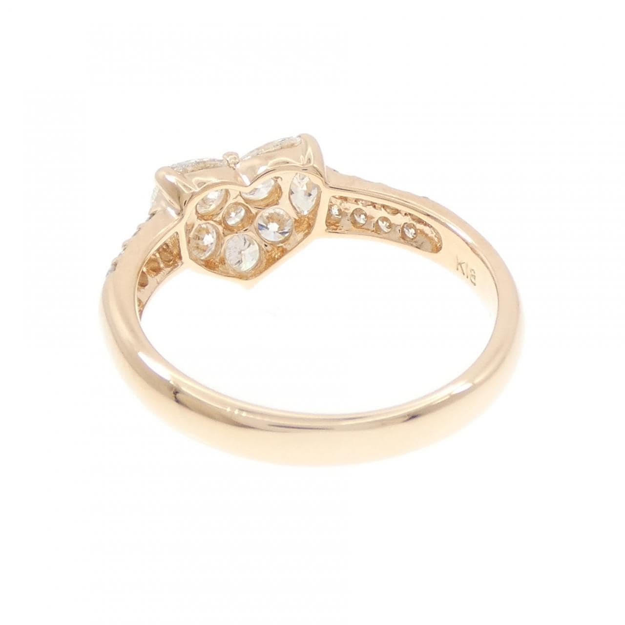 K18PG ハート ダイヤモンド リング 0.82CT
