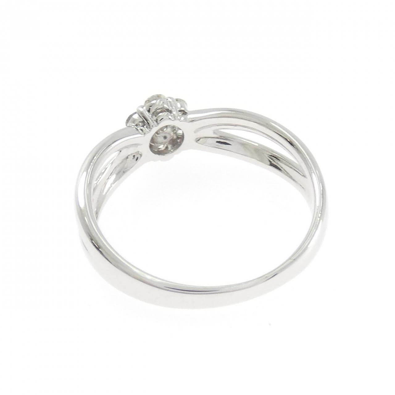 K18WG フラワー ダイヤモンド リング 0.20CT