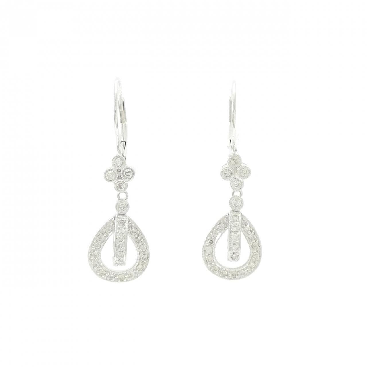 K18WG ダイヤモンド ピアス 0.42CT