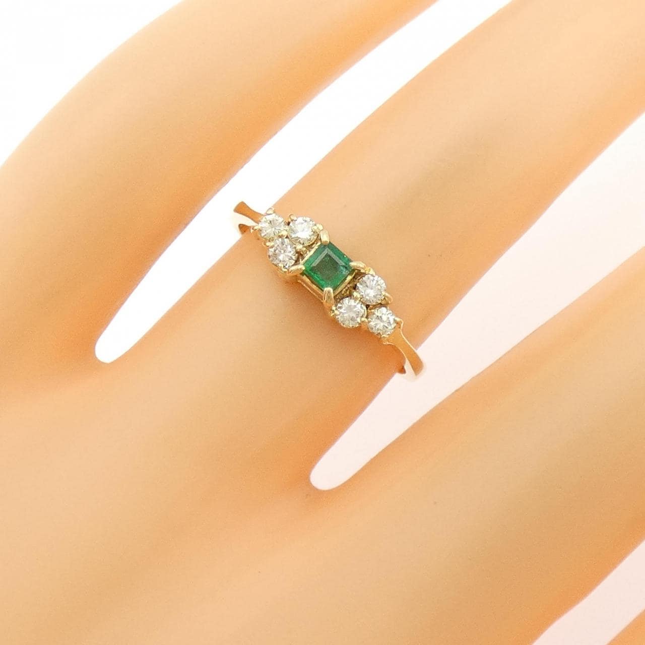 K18YG エメラルド リング 0.13CT