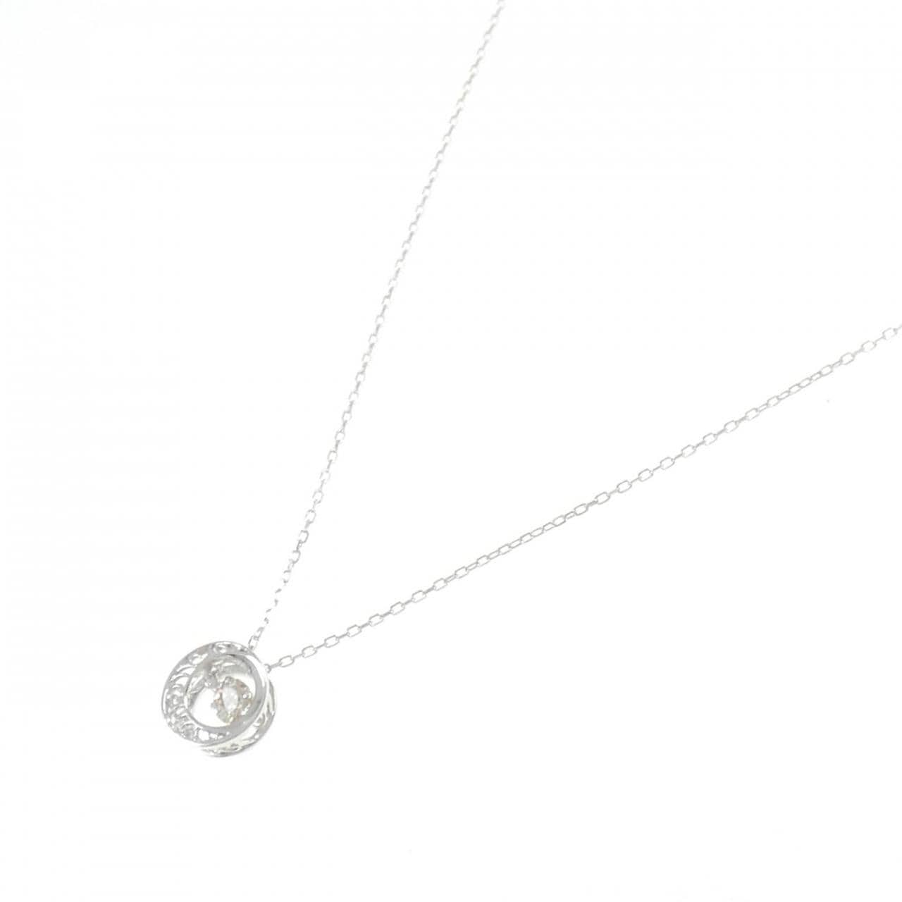 K18WG ダイヤモンド ネックレス 0.22CT