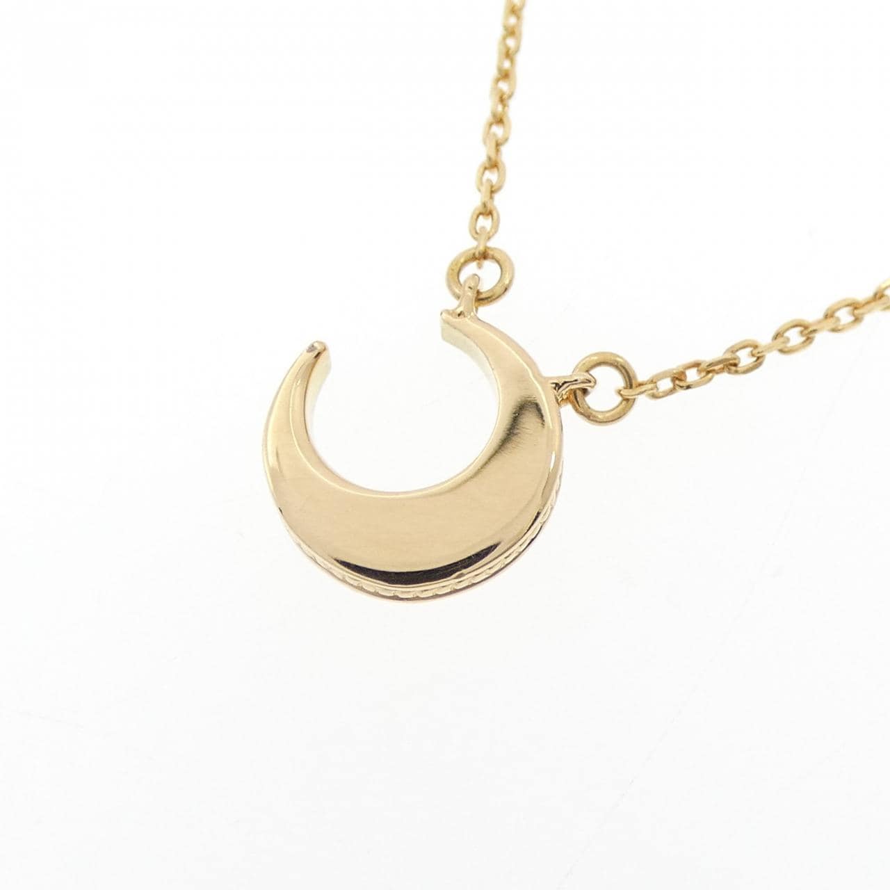 K18YG ムーン ダイヤモンド ネックレス 0.10CT