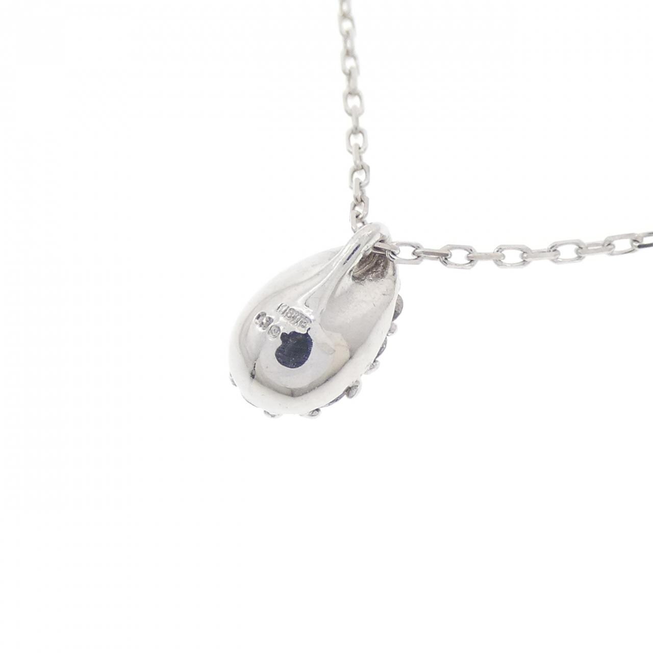 K18WG パヴェ ダイヤモンド ネックレス 0.19CT