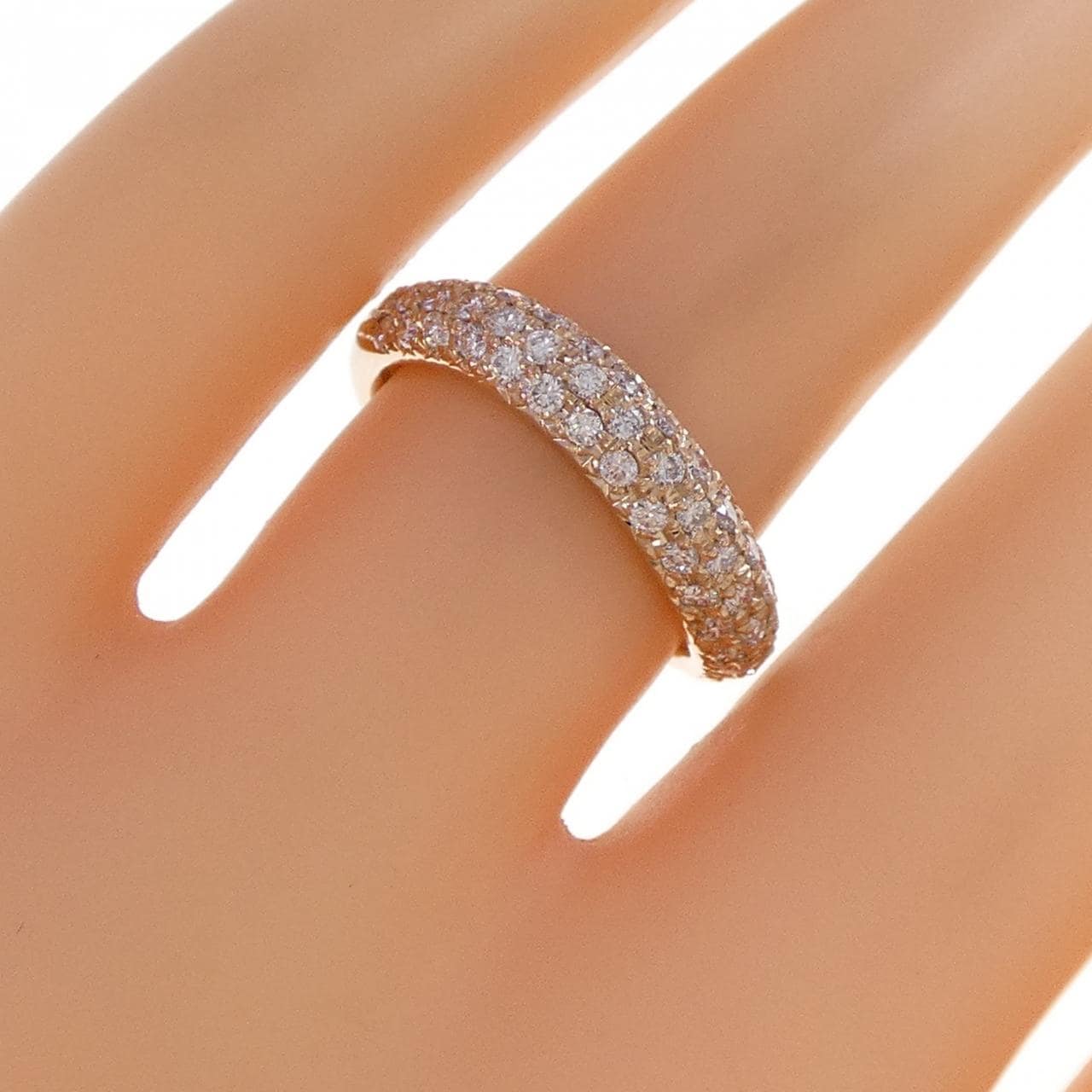 K18PG パヴェ ダイヤモンド リング 0.60CT