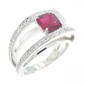 K18WG ピジョンブラッド ルビー リング 1.08CT ビルマ産