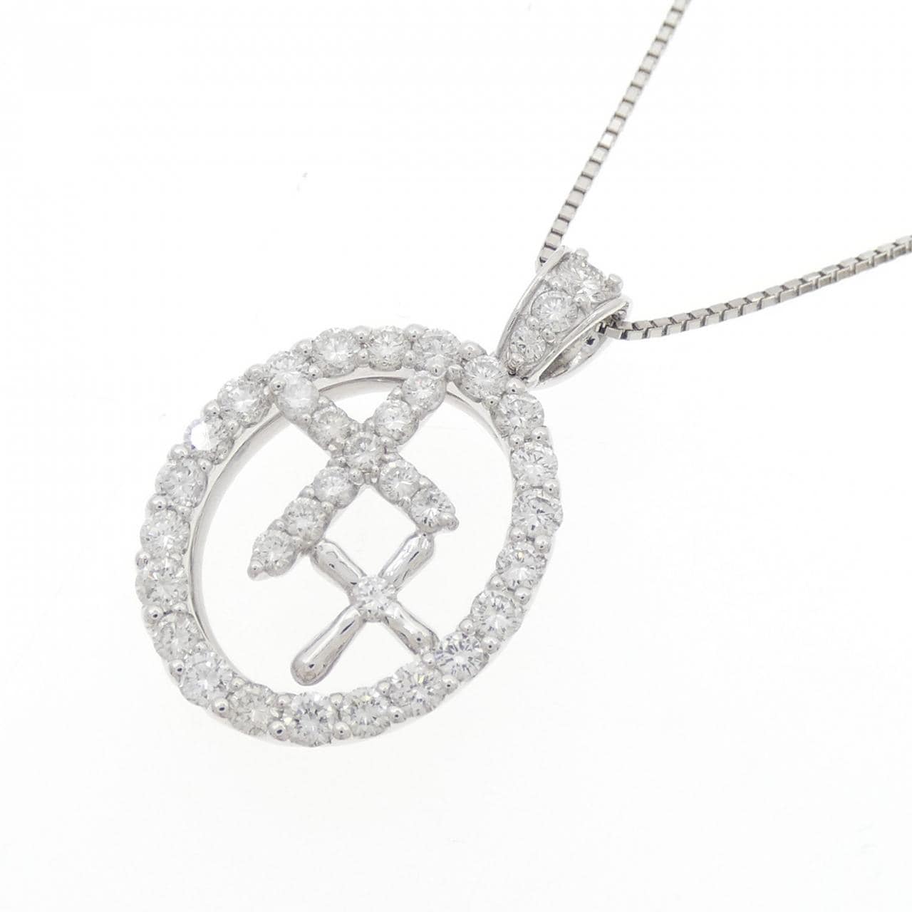 PT900/PT850 クロス ダイヤモンド ネックレス 1.00CT
