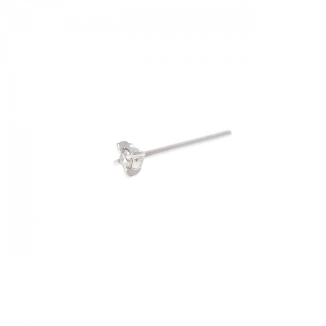 K18WG ダイヤモンド ピアス 0.03CT 片耳