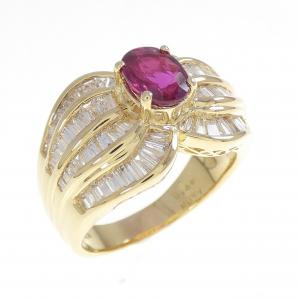 K18YG ルビー リング 0.97CT
