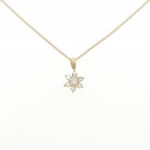 K18YG フラワー ダイヤモンド ネックレス 0.124CT