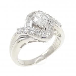 PT900 ダイヤモンド リング 0.396CT F SI2 ペアシェイプ