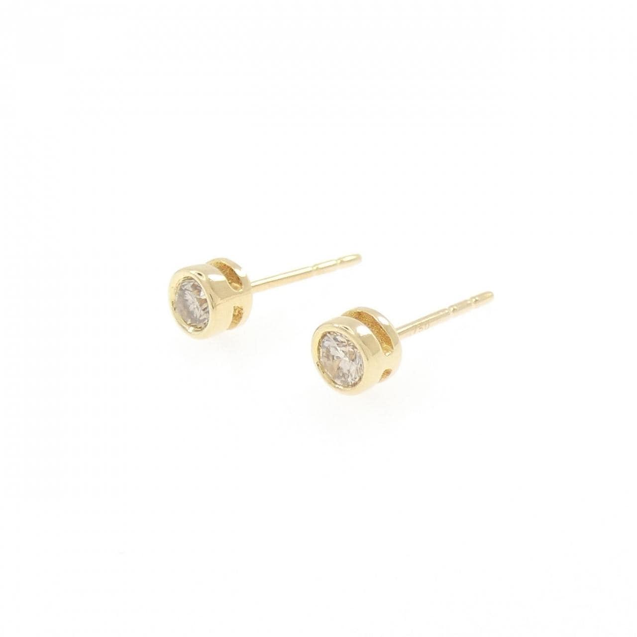 K18YG ソリティア ダイヤモンド ピアス 0.24CT