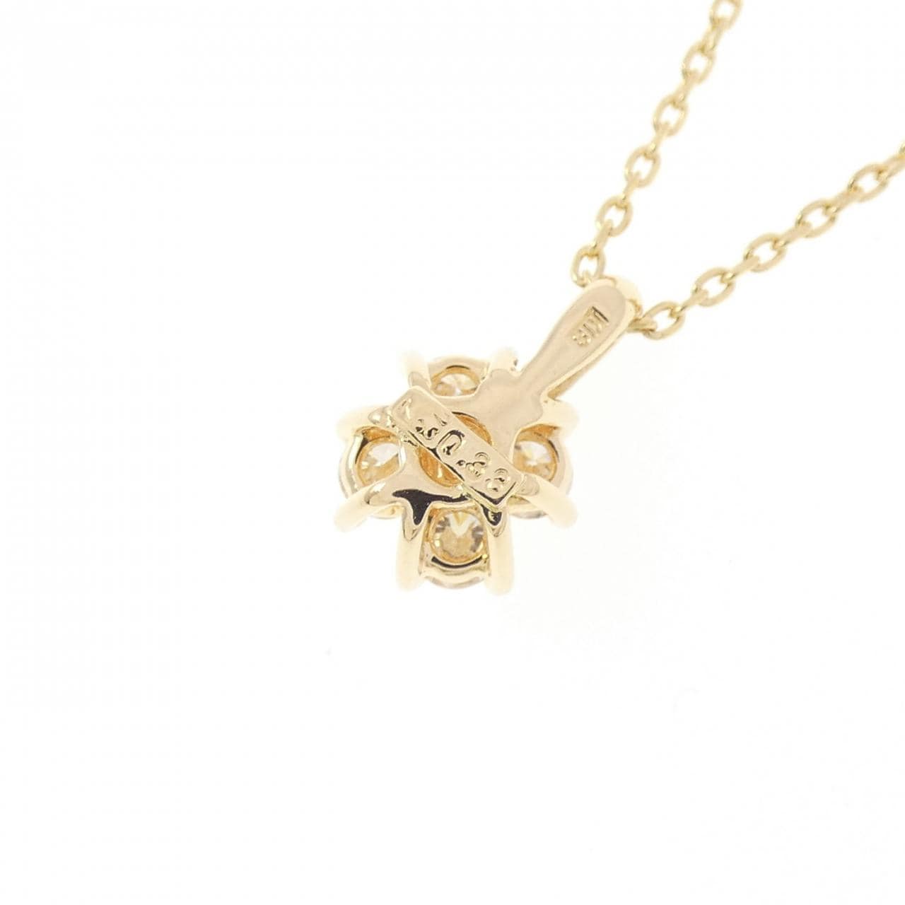 K18YG フラワー ダイヤモンド ネックレス 0.33CT