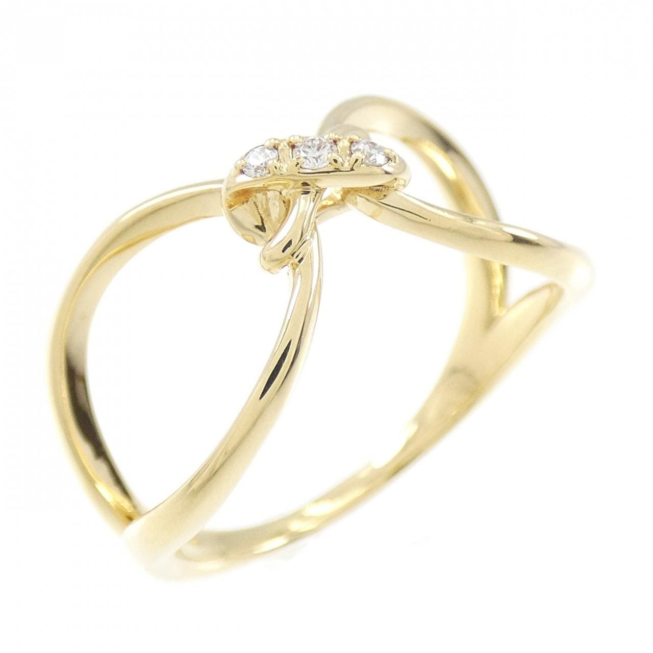 K18YG 三石钻石戒指 0.03CT