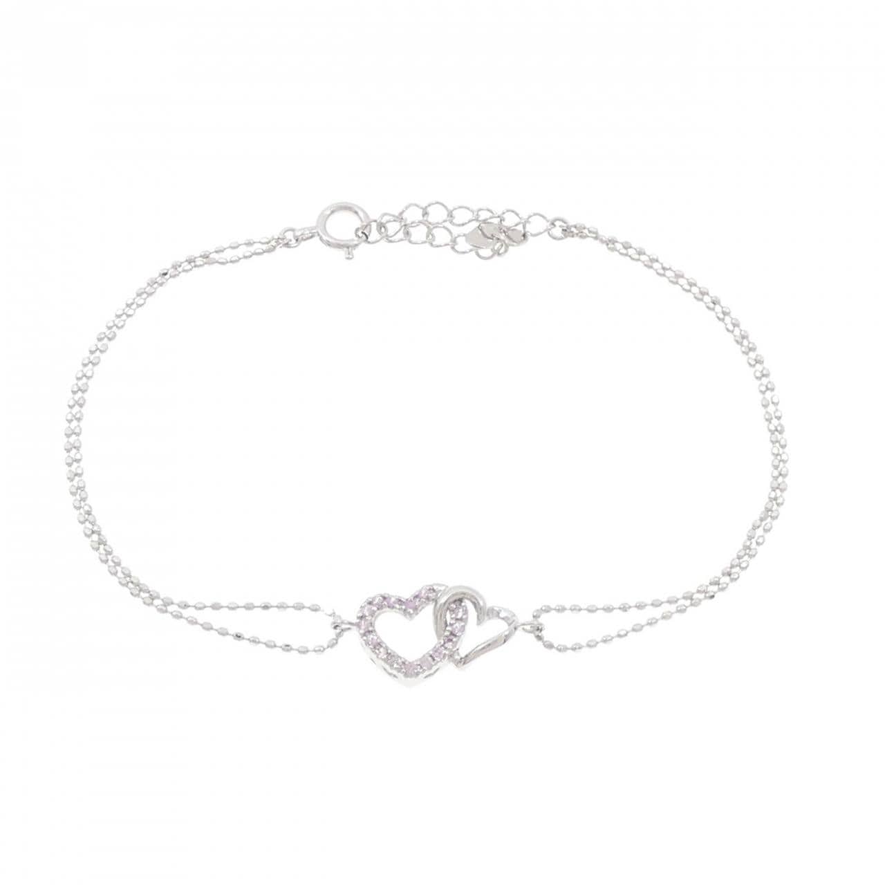 K10YG ハート サファイヤ ブレスレット