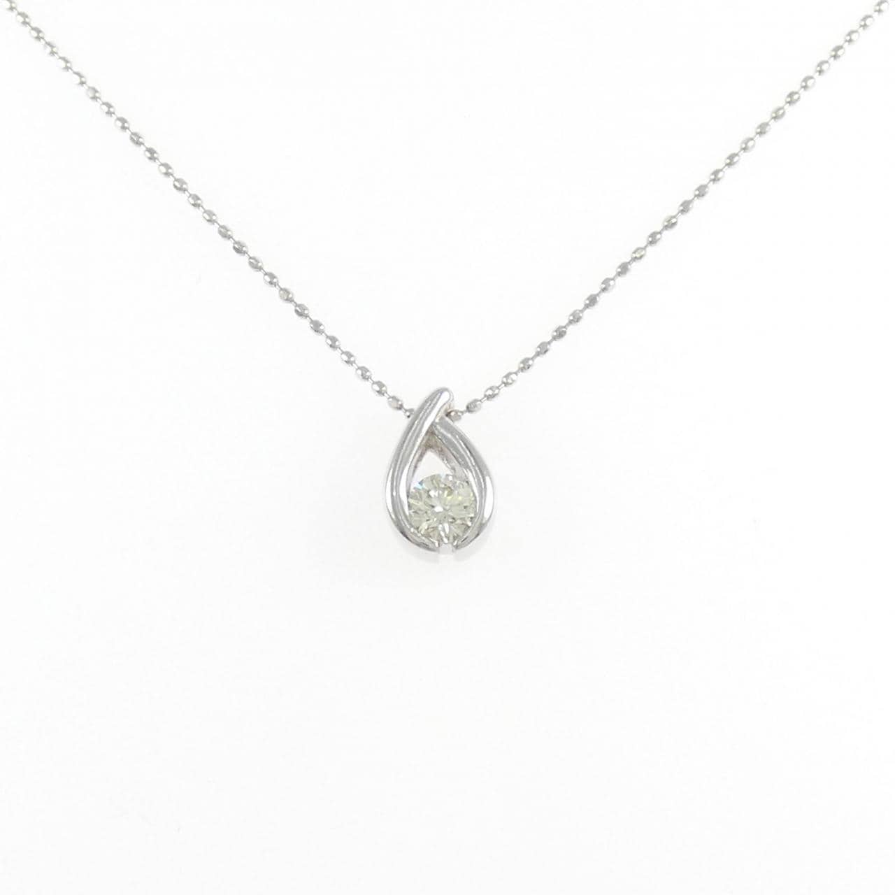 K18WG ソリティア ダイヤモンド ネックレス 0.216CT