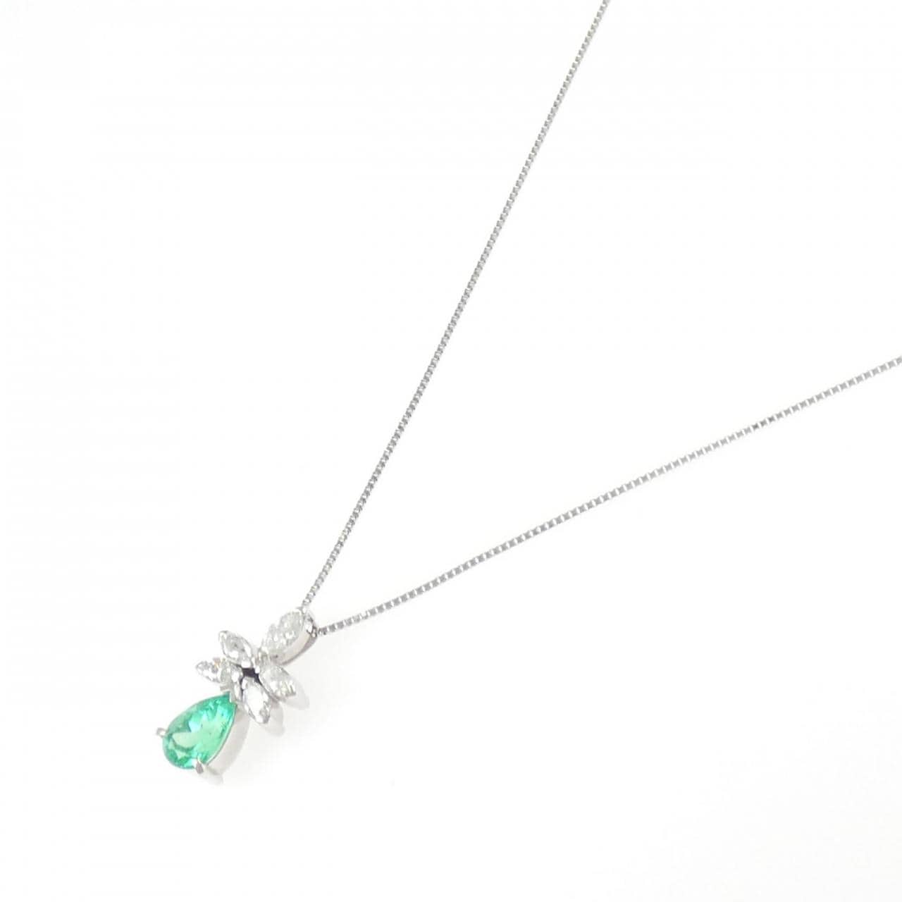 PT900/PT850 エメラルド ネックレス 0.85CT