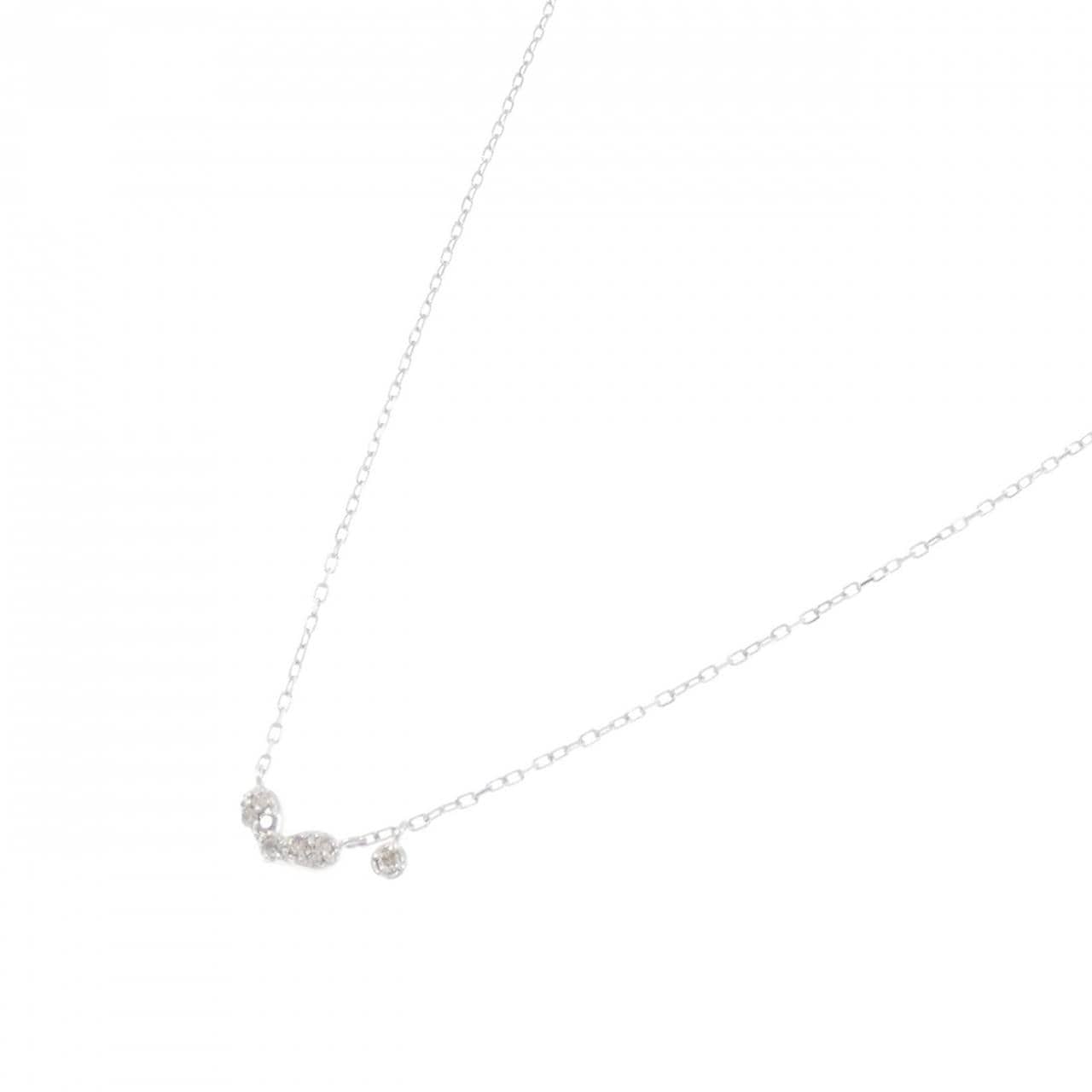 K10WG ハート ダイヤモンド ネックレス 0.04CT