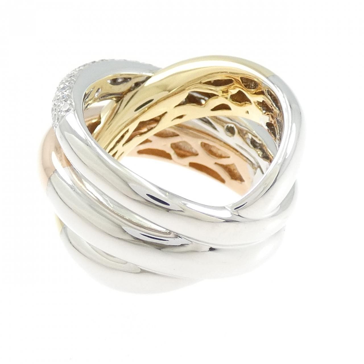 750スリーカラー ダイヤモンド リング 0.76CT