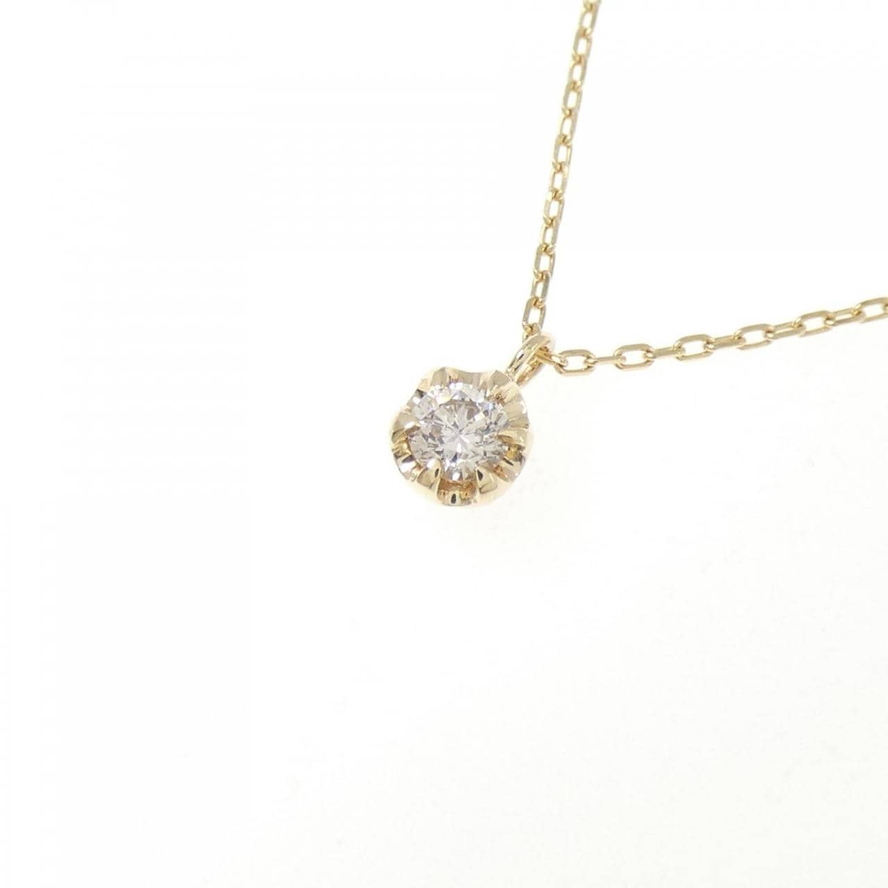 K10YG ソリティア ダイヤモンド ネックレス