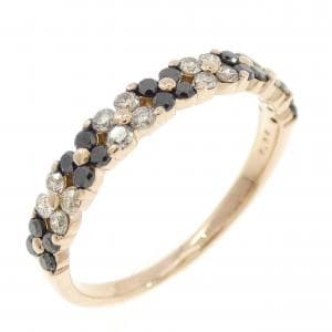 K18PG フラワー ダイヤモンド リング 0.36CT