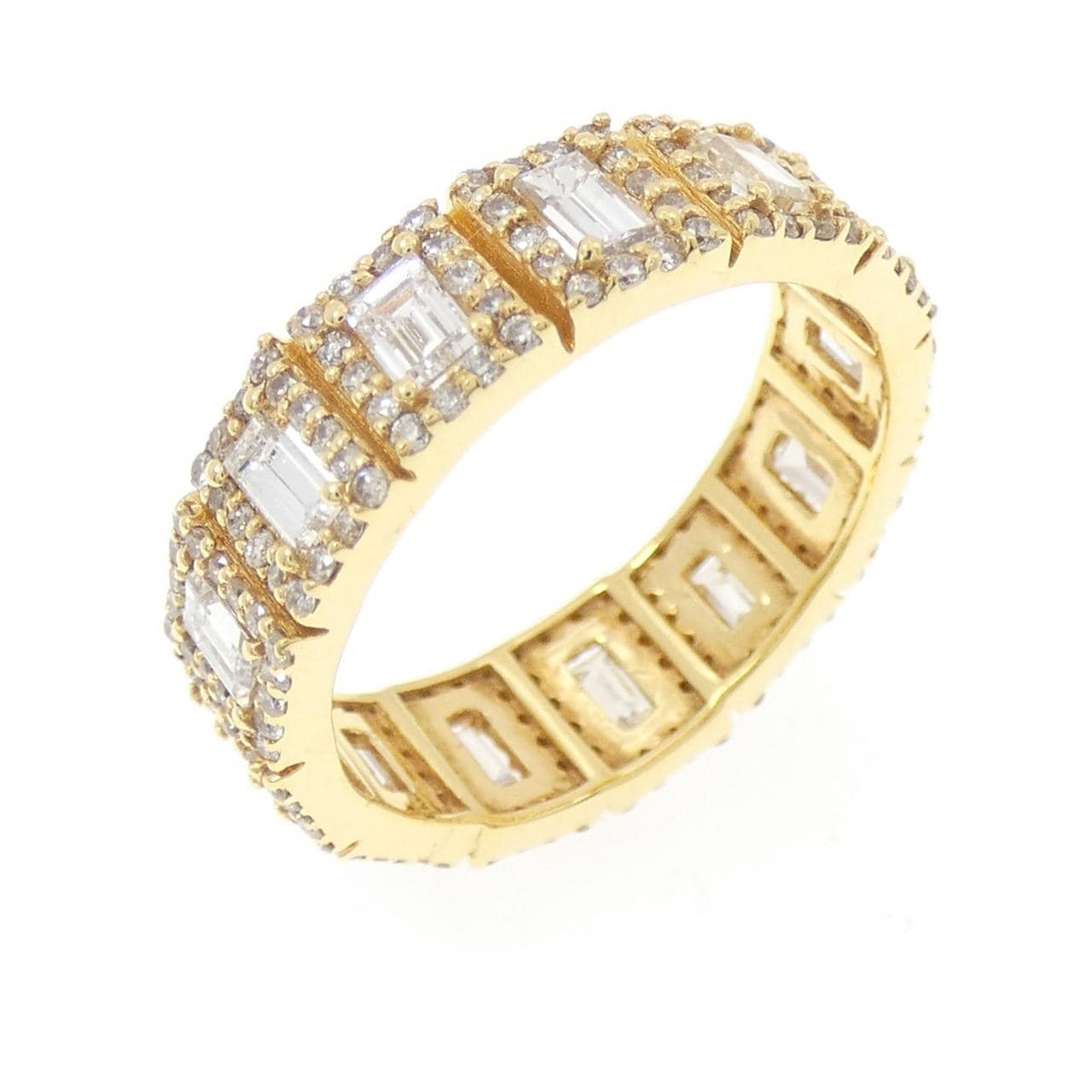 【新品】K18YG フルエタニティ ダイヤモンド リング 1.37CT