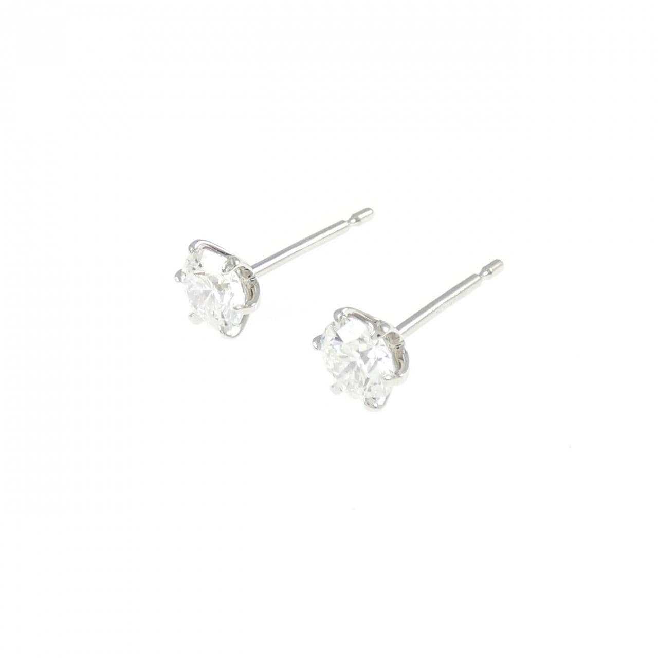 【リメイク】PT900/ST ダイヤモンド ピアス 0.340CT 0.343CT D-E SI2 EX H&C