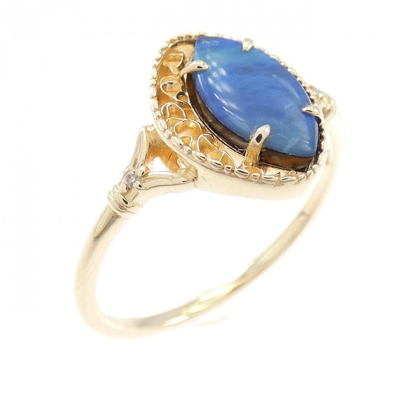 アガット 貼り合せオパール リング