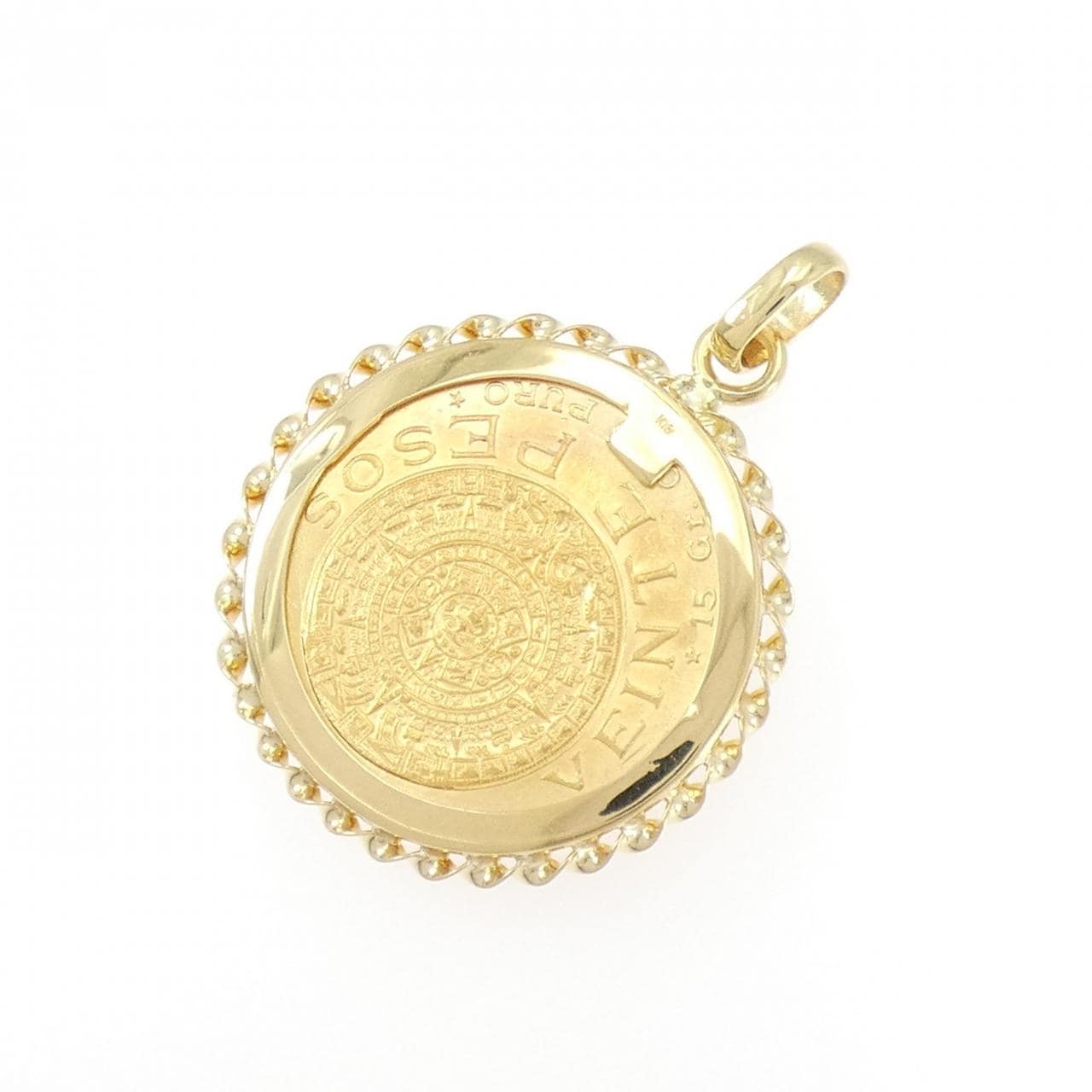 K18YG(枠) コイン ペンダント