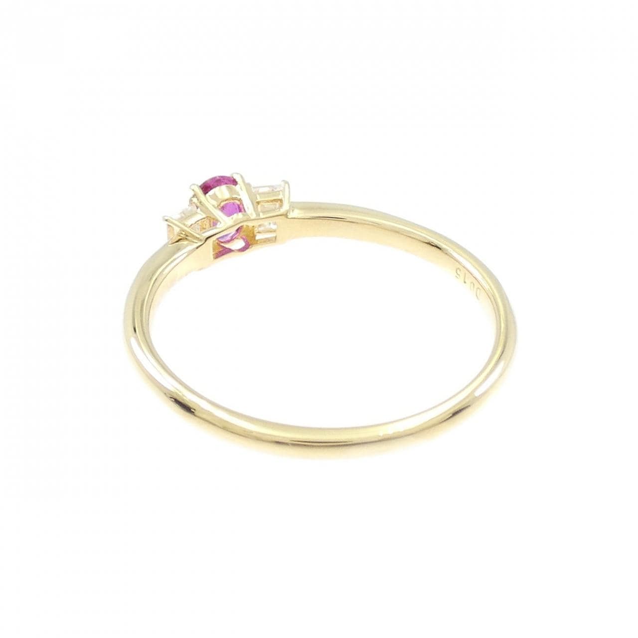 K18YG ルビー リング 0.256CT