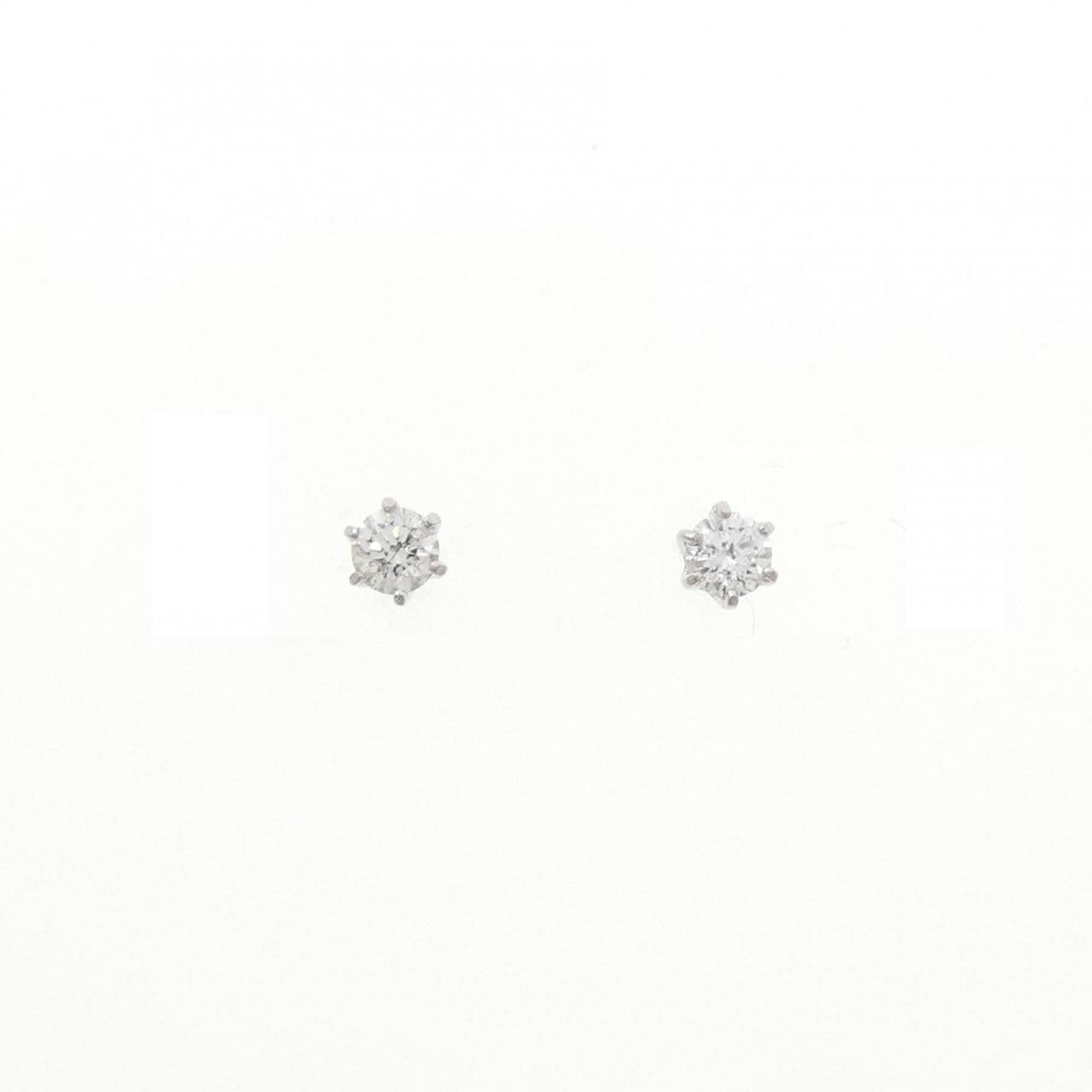 PT900 ソリティア ダイヤモンド ピアス 0.10CT