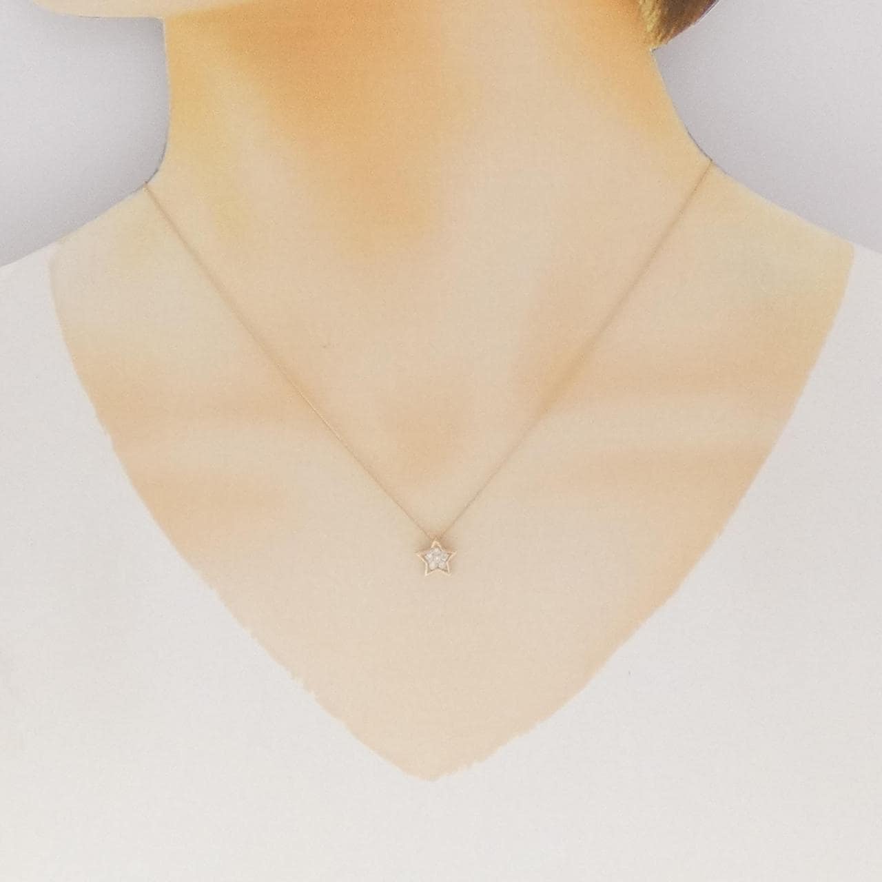 K18PG スター ダイヤモンド ネックレス 0.09CT