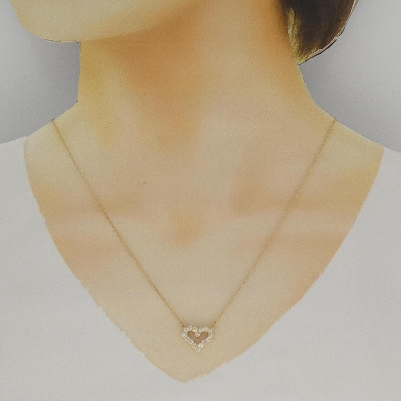 K18YG ハート ダイヤモンド ネックレス 0.52CT
