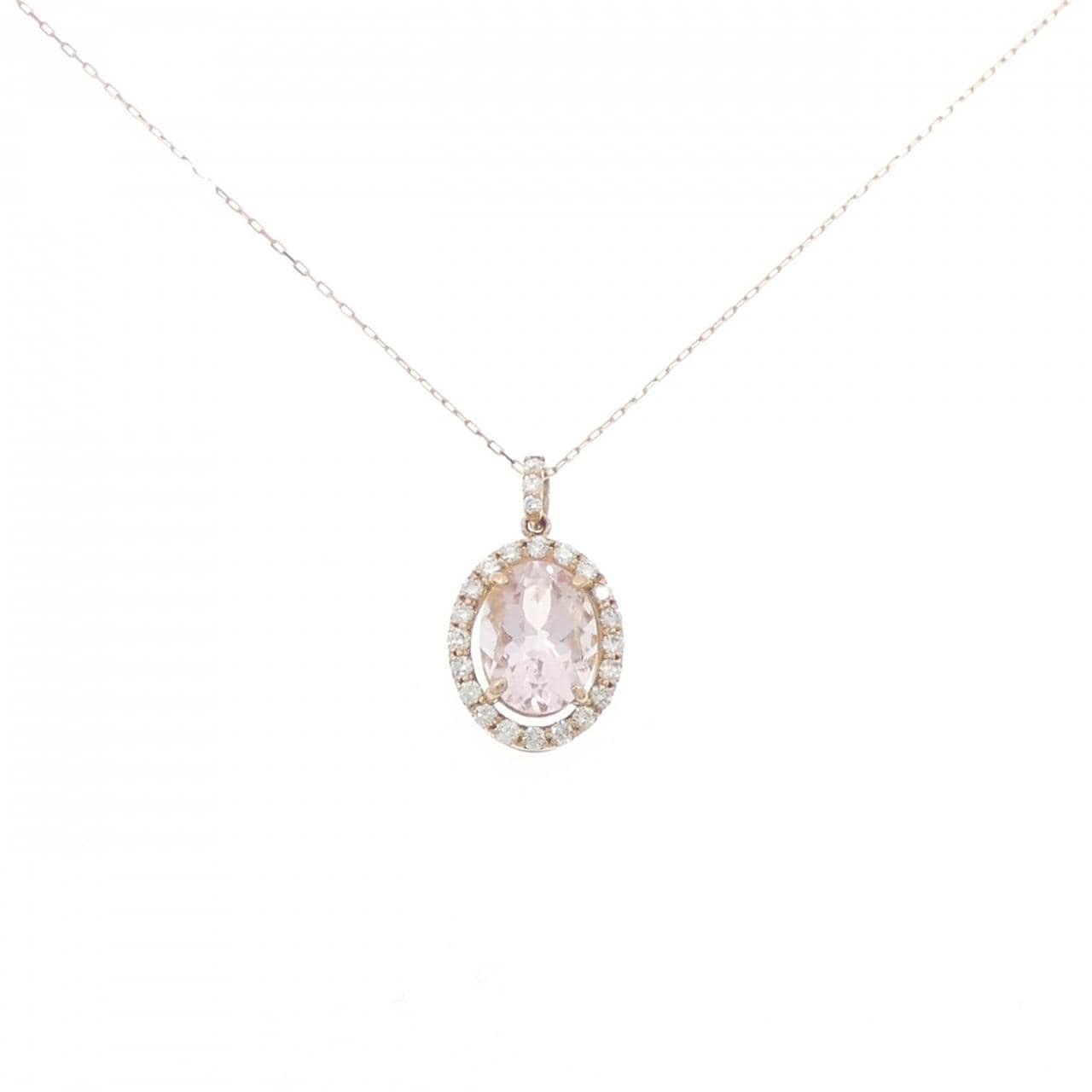 【新品】K18PG モルガナイト ネックレス 1.12CT