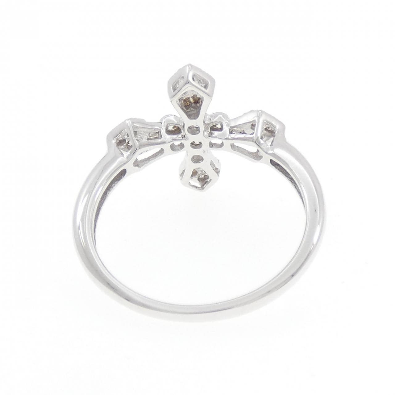 K18WG クロス ダイヤモンド リング