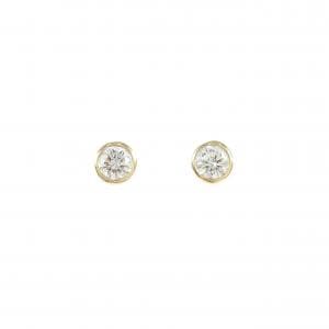 K18YG ソリティア ダイヤモンド ピアス 0.30CT