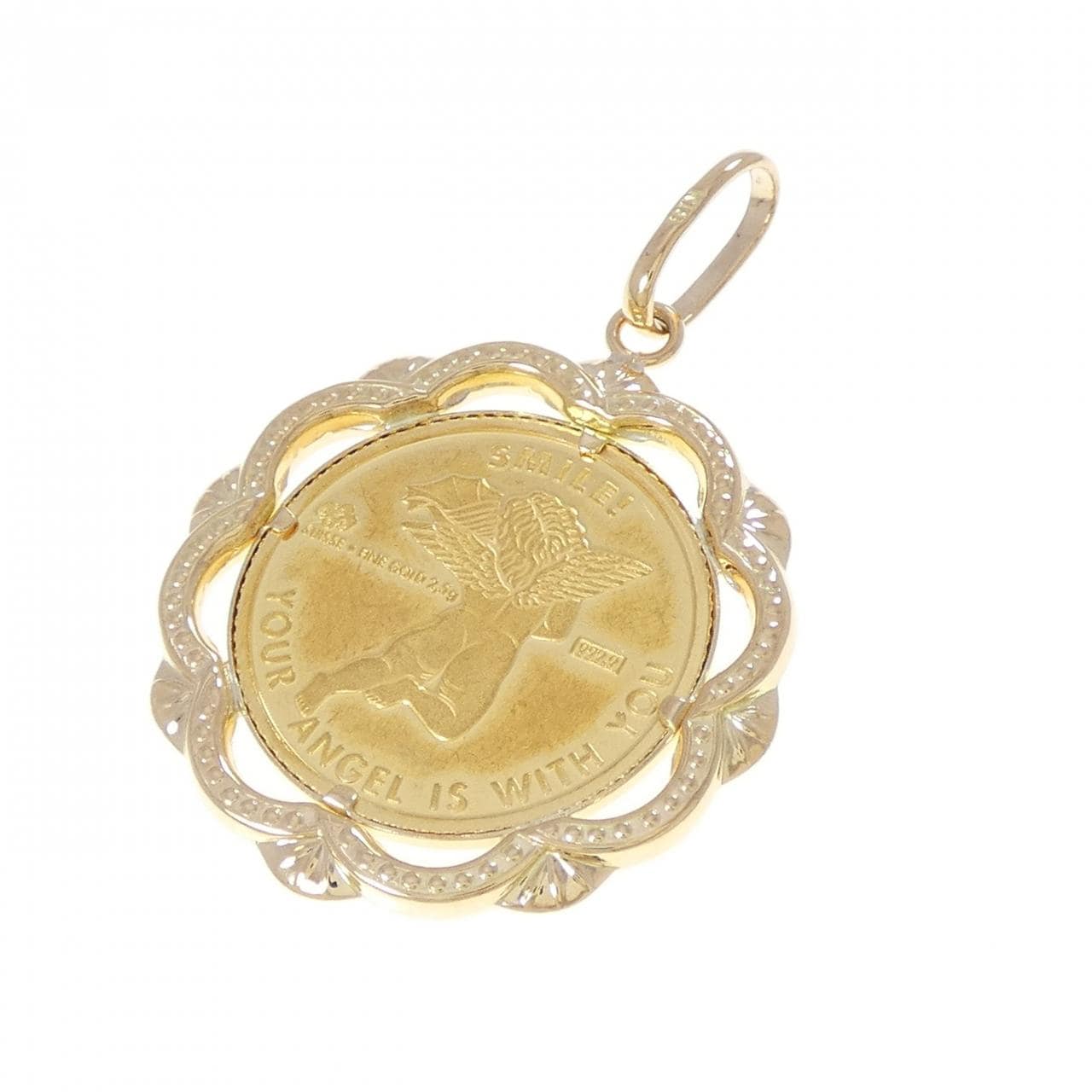 K18YG(枠) コイン ペンダント